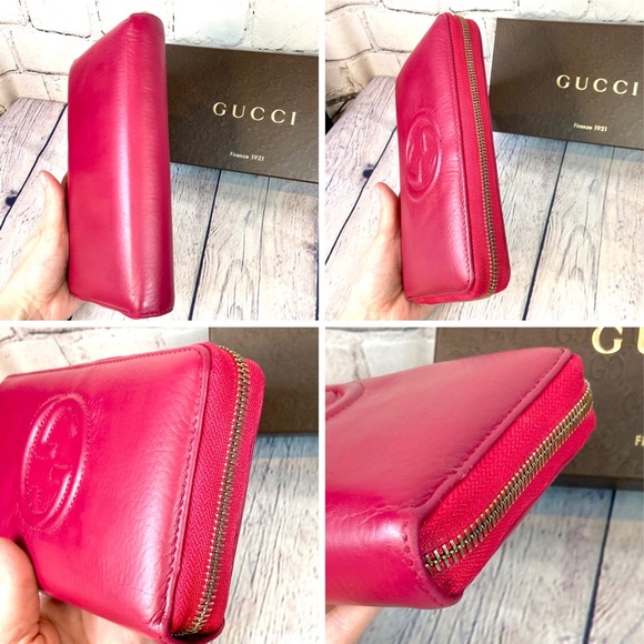 Gucci SOHO magenta pink leather wallet or crossbody with box - Picture 6 of 16